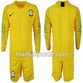 Maillot de Foot Brésil Enfant Domicile Coupe du monde 2018 ML